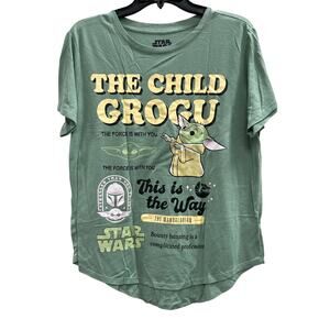 Star Wars green The Mandalorian The Child Grogu juniors SZ 3X runs small